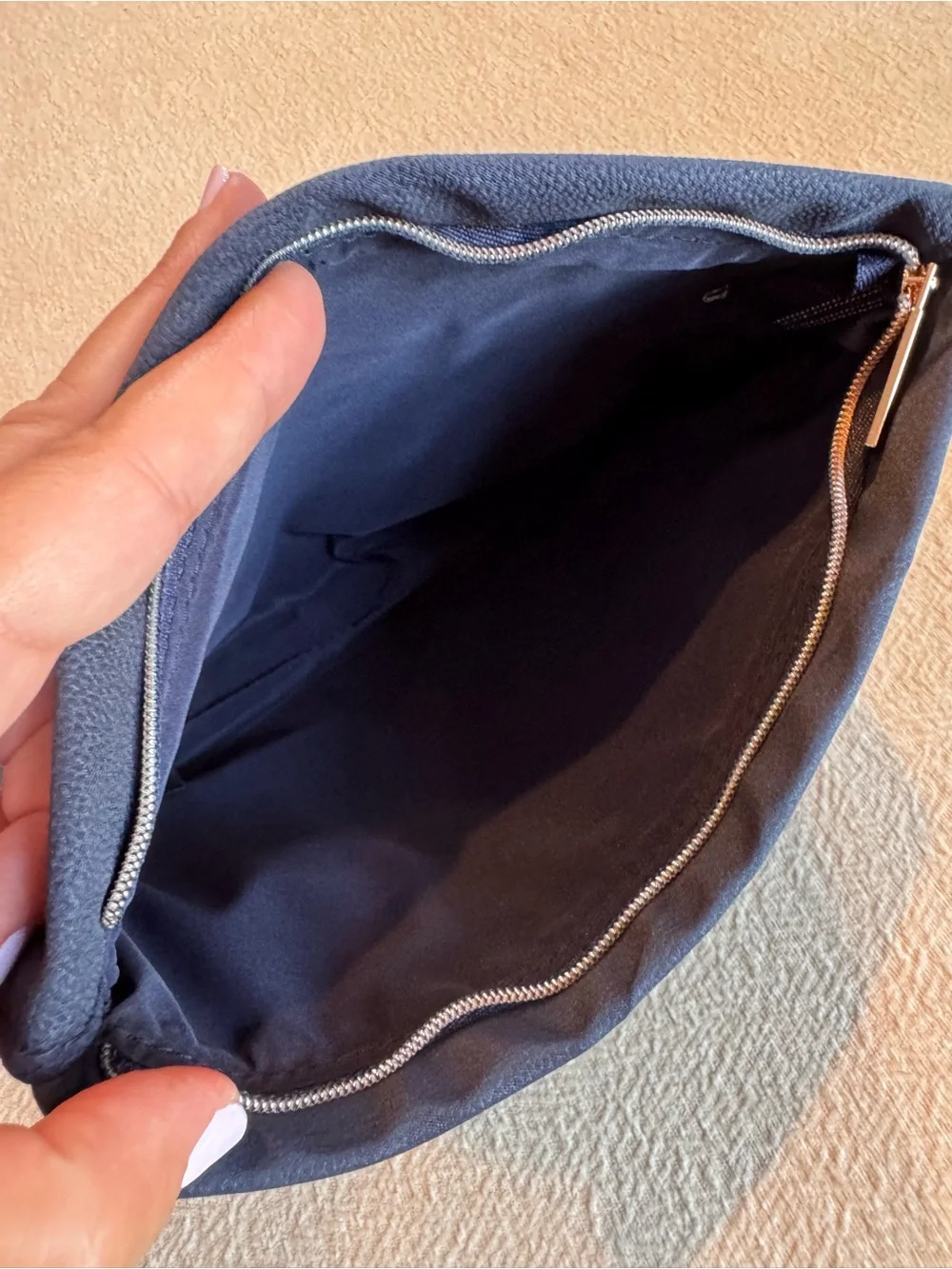 Lancome Navy Cosmetic Pouch Small Travel Bag